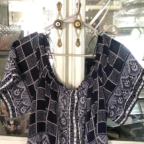 Navy and white Anthropologie dress. - Picture 2 of 2